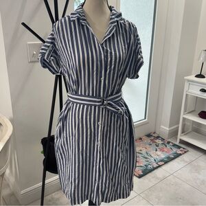 Fred Blue and White Striped Mini Dress